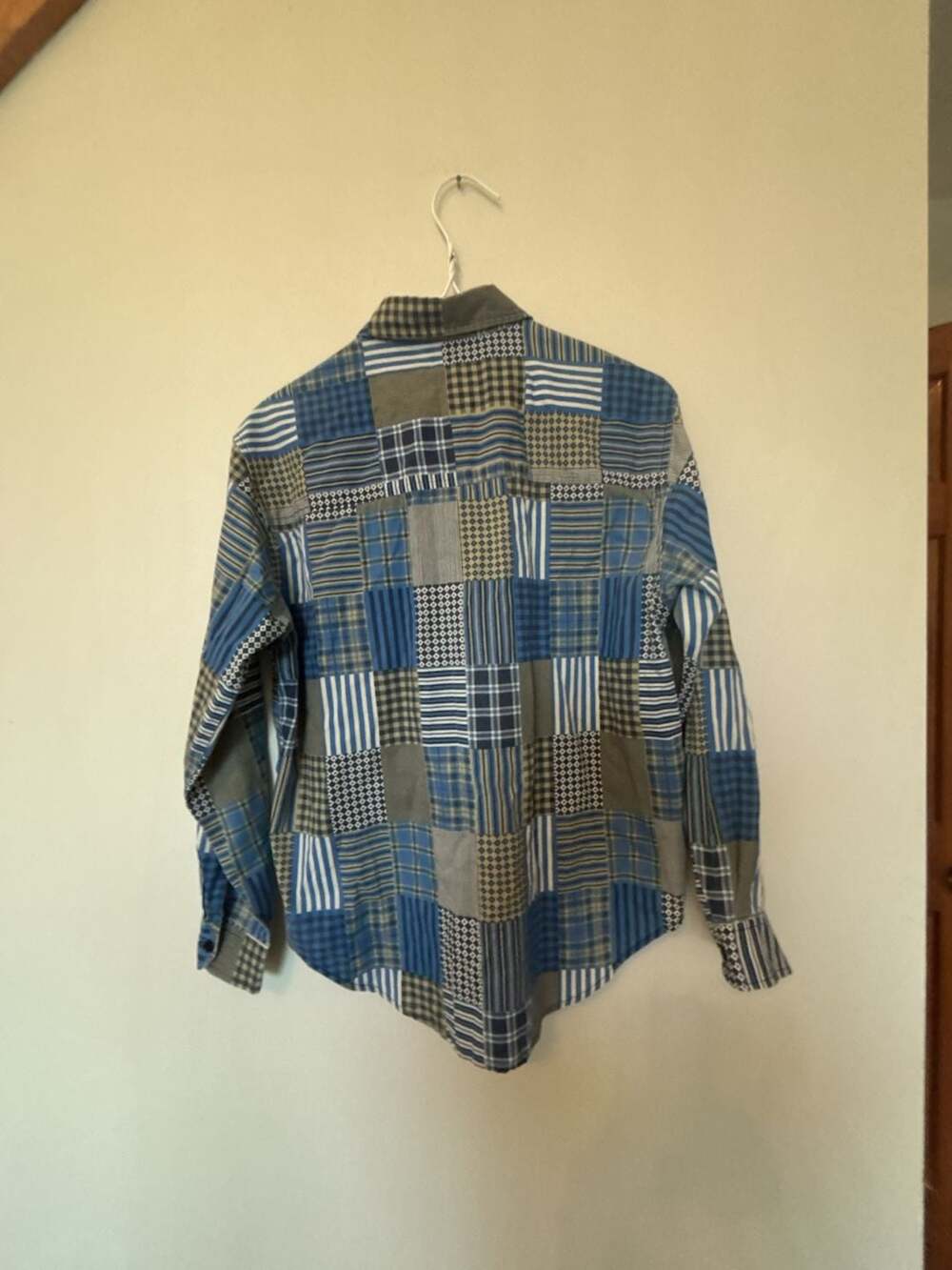 Cabin Creek Petite Women's Long Sleeve Patchwork Pattern Button Down Shirt - Picture 3 of 5